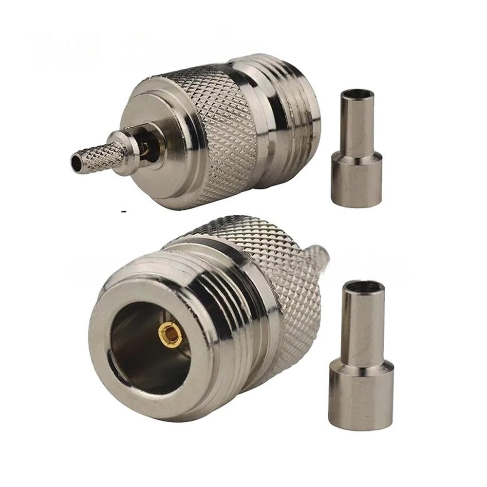 10pcs N Male/N Female Crimp for RG174 RG316 LMR100 Cable Straight Adapter Connector(N female 10pcs)