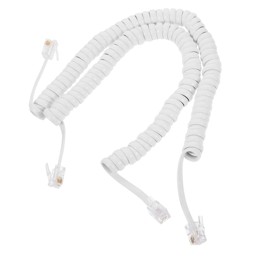 balacoo 2pcs Cable Coil Wire for Spring Cord to Phone Line Cable Spiral Tangled Multiple Accessory Accessories Copper White