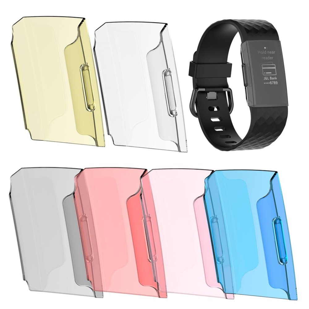balacoo Charge3 Protective Case 6pcs Pc Screen Protectors Full Body Silicone Frame Anti-scratch Shell for Charge3 Watch