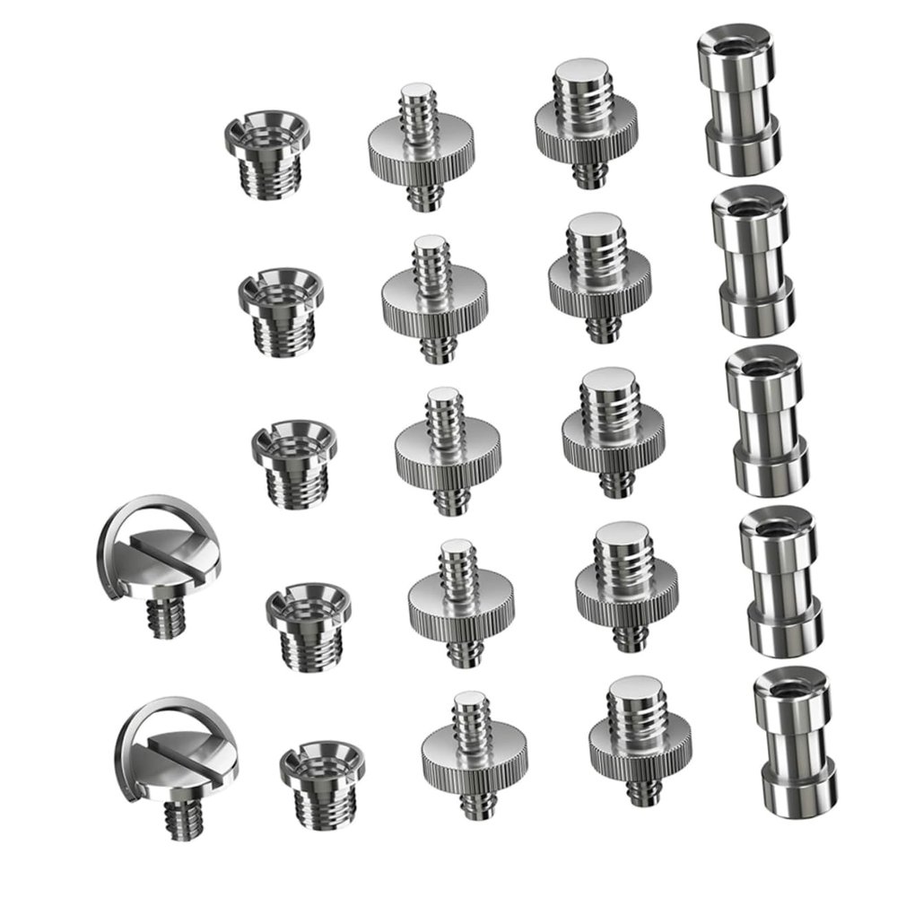 QUMIIRITY 22pcs Adapter Screw Tripod Camera to Converter Threaded Screws Lightweight Easy to Carry Compatible Various Photo Equipment