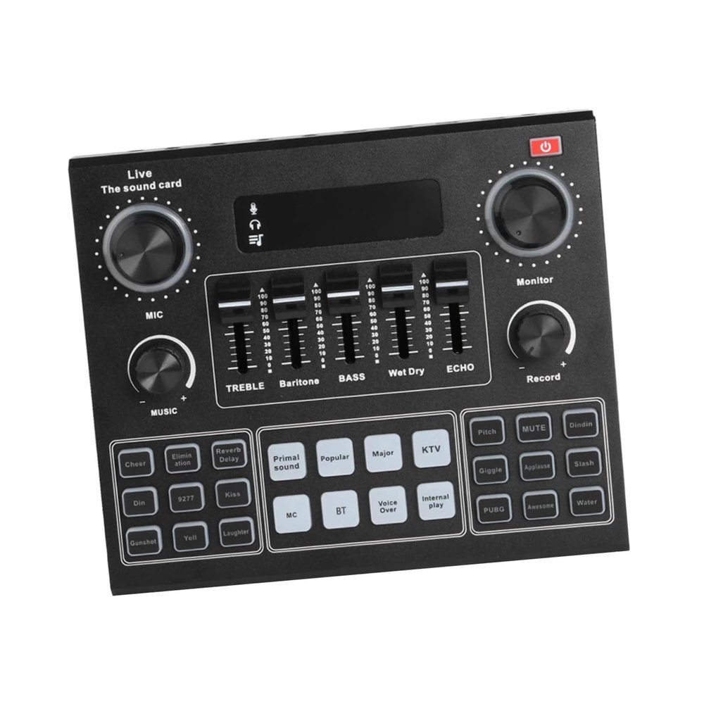 Abaodam Versatile Voice Changing Sound Card Effects for Live Streaming and Gaming Portable Audio Mixer for Mobile Phones and Computers Setup