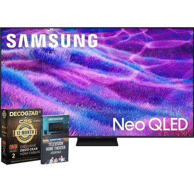 Samsung 55" Neo QLED 4K QN80F Smart TV (2025) Vision AI, Motion Xcelerator 144Hz, HDR10+ Bundle with CPS Exclusive 1-Year Protection & Deco Gear Complete Home Theater Beginner's Guidebook