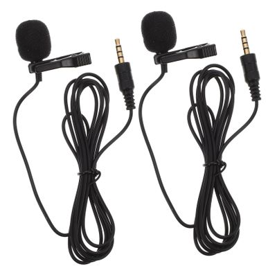 Abaodam 2pcs Wireless Lapel Microphone Clip Mic for USB Gaming Microphone Noise Reduction