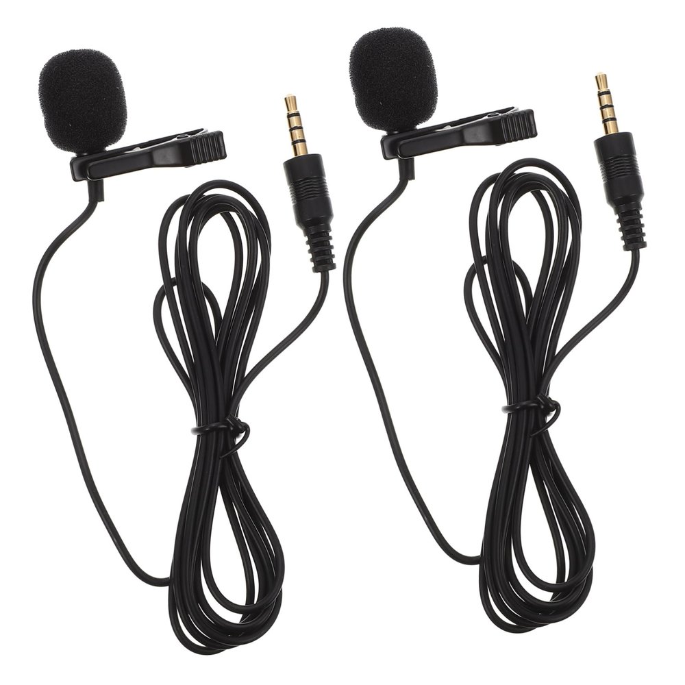 Abaodam 2pcs Wireless Lapel Microphone Clip Mic for USB Gaming Microphone Noise Reduction
