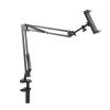Mbeysaq Universal Phone & Tablet Clamp Holder with Adjustable Arm for Desk, Bed, Car - Strong Clamp, Soft Silicone Protection, Rotating Arm Support - Ideal for Home, Office, Streaming - Up view 2