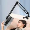 Mbeysaq Universal Phone & Tablet Clamp Holder with Adjustable Arm for Desk, Bed, Car - Strong Clamp, Soft Silicone Protection, Rotating Arm Support - Ideal for Home, Office, Streaming - Up view 4
