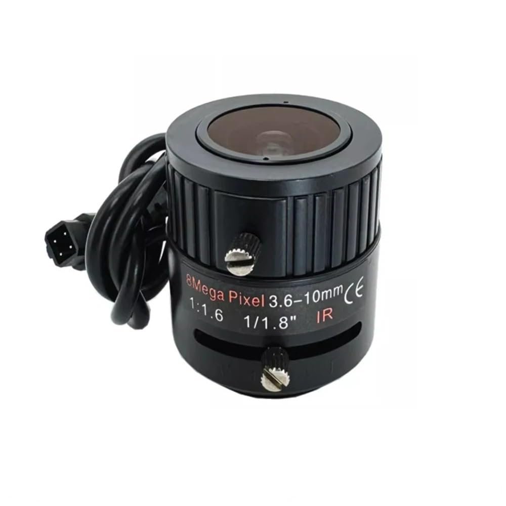 PINGANRUYI Lens HD 4K 8 Megapixels CS Mount Varifocal 3.6-10MM Aperture F1.6 Format 1/1.8 Auto Iris Suitable for Security Cameras