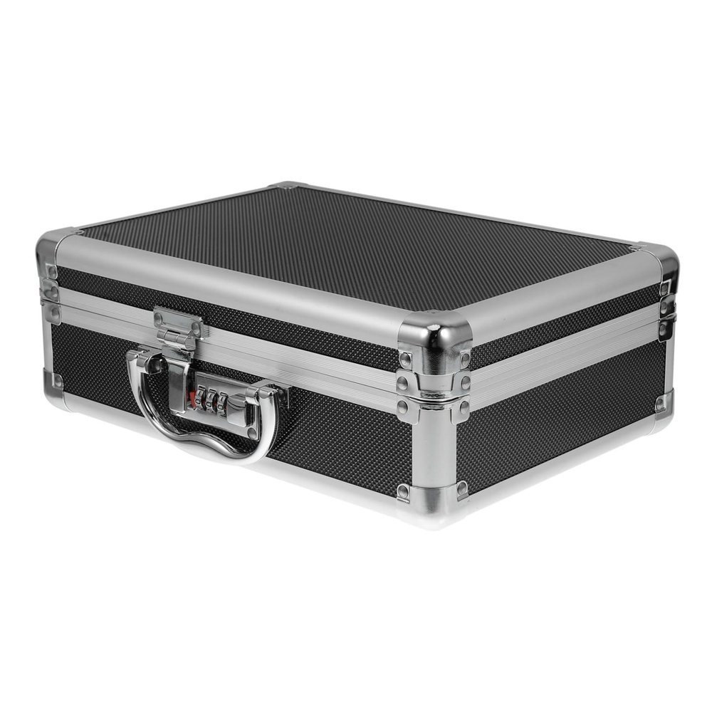 OUNONA Hard Case Tool Box Aluminum Alloy Toolbox Foam Inserts for Truck Toolbox Organizer