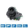 CCTV Lens 3.6mm 2 Megapixels M12 Interface 1/3 Inch F2.0 Aperture 90 Degree with IR Cutoff Function for Security Camera view 2