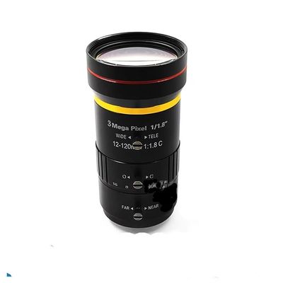 Lens 3 megapixel 12-120 mm Manual Aperture 1/1.8 inch C-Mount Lens for IP Cameras Low Distortion