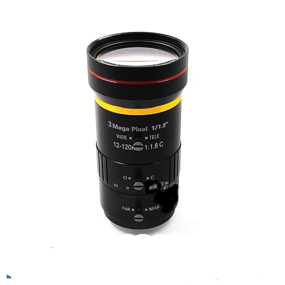 Lens 3 megapixel 12-120 mm Manual Aperture 1/1.8 inch C-Mount Lens for IP Cameras Low Distortion