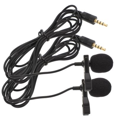 DECHOUS 2pcs Lapel Microphone for Recording Clip Interview Mic for Video Recording Vlogging and Classroom Use High Sensitivity Durable Material