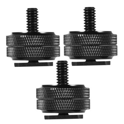 Angoily 3pcs Dual Layer Hot Shoe Mount Adapter Camera Tripod Screw Compatible Microphones Led Lights Lightweight Easy to Carry