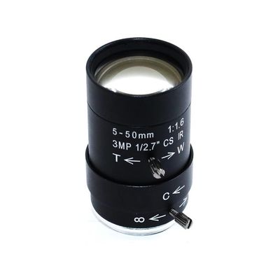 HD 3MP CCTV Lens Varifocal 5-50mm CS-Mount Format 1/2.7 Inch Aperture F1.6 Suitable for Surveillance Security Camera