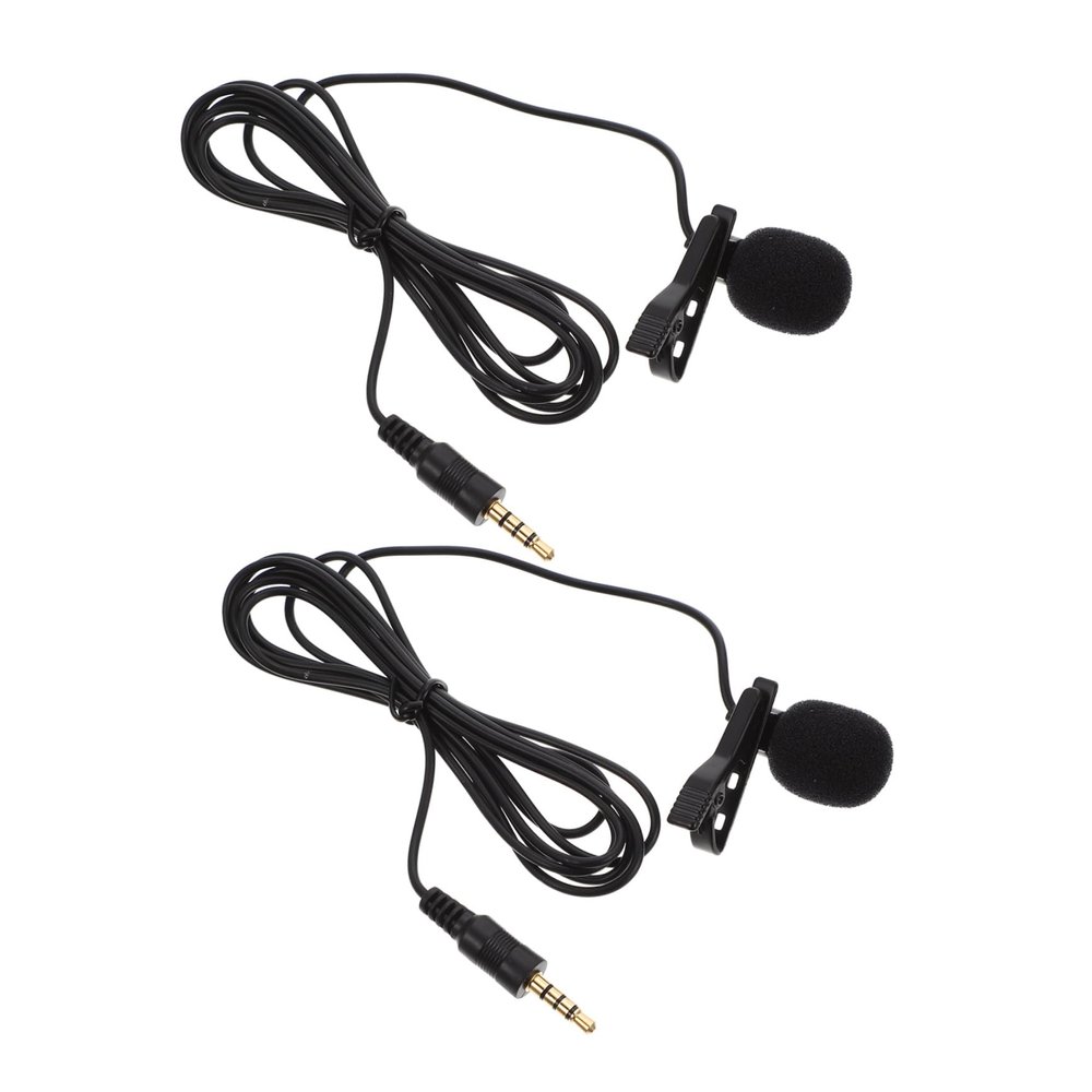 Kisangel 2pcs Clip Mic for Wireless Lavalier Microphone Denoise Amplifier Black