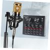 DECHOUS Condenser Microphone Set Sound Card for Live Streaming Podcasting and Music Mixing Dual Microphone Ports for Mobile view 2