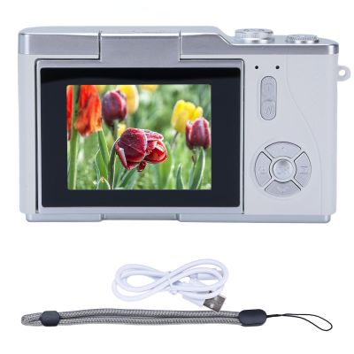 48MP Digital Zoom Camera, 1080P Resolution, 18X Electronic Zoom with LED Fill Light, for Selfie Taking and Content Previewing (White)