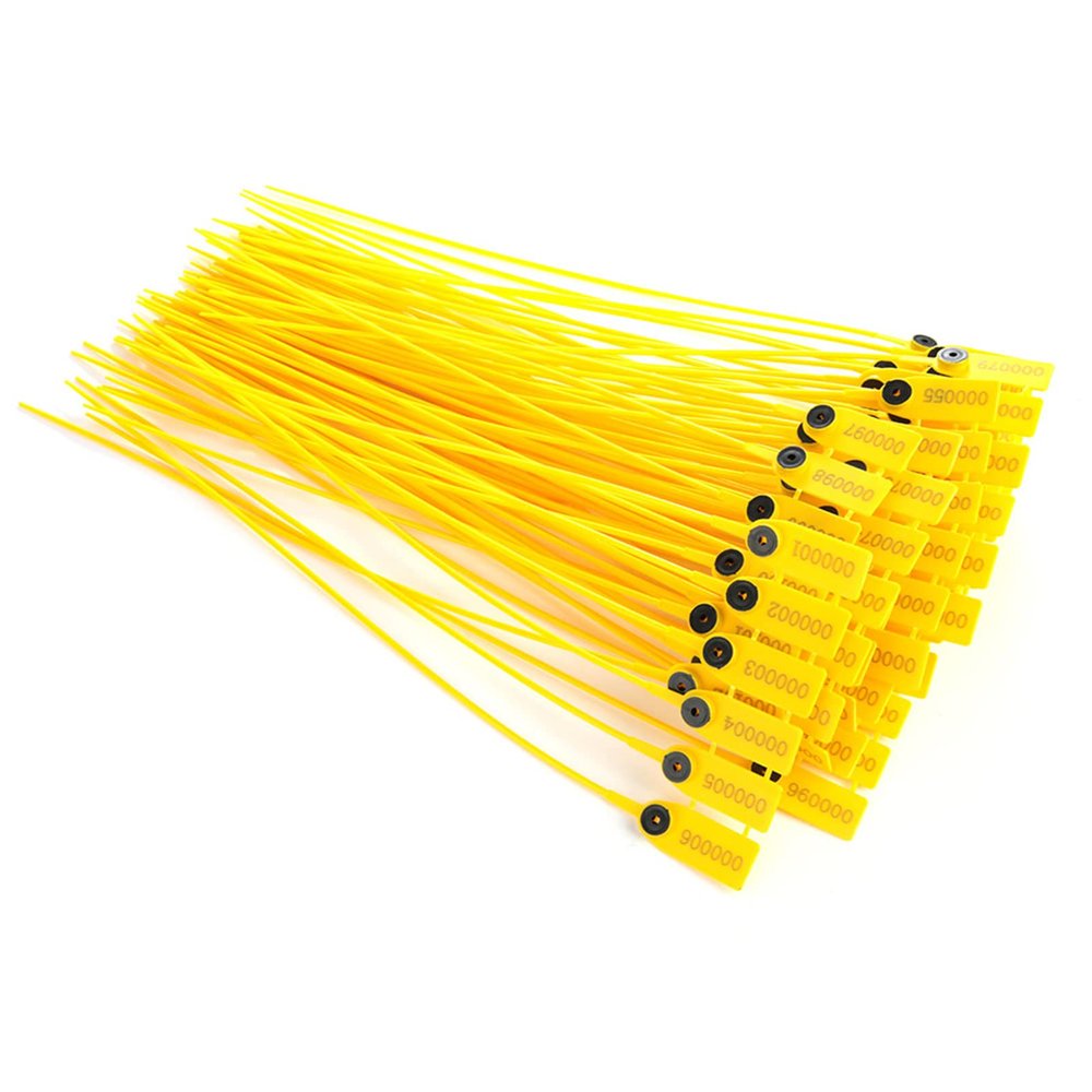 100pcs Plastic Security Seal Cable Tie with Number, 40cm Package Transportation Truck Label Cable Ties for Logistics Warehouse Shipping