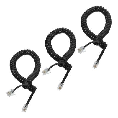Holibanna 3pcs Coiled Telephone Cords for Landline Phones Black Cables Spring Design Suitable for Home and Office Use