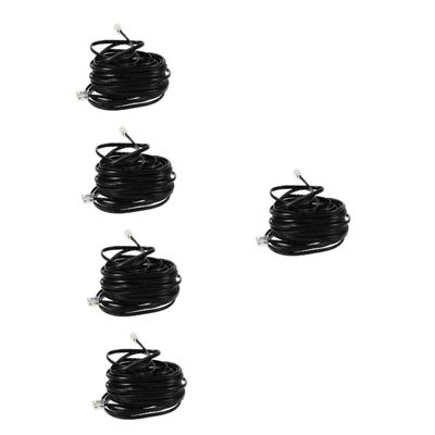 TEHAUX 5pcs Telephone Extension Cable Pc Four-core Cord for Landline Phones Flexible Design for Office and Home Use Easy Installation and for Indoor Telephone Needs