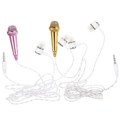 SUPVOX 2pcs Miniature Microphone Portable Mic for Home Karaoke Recording Microphone for Phone