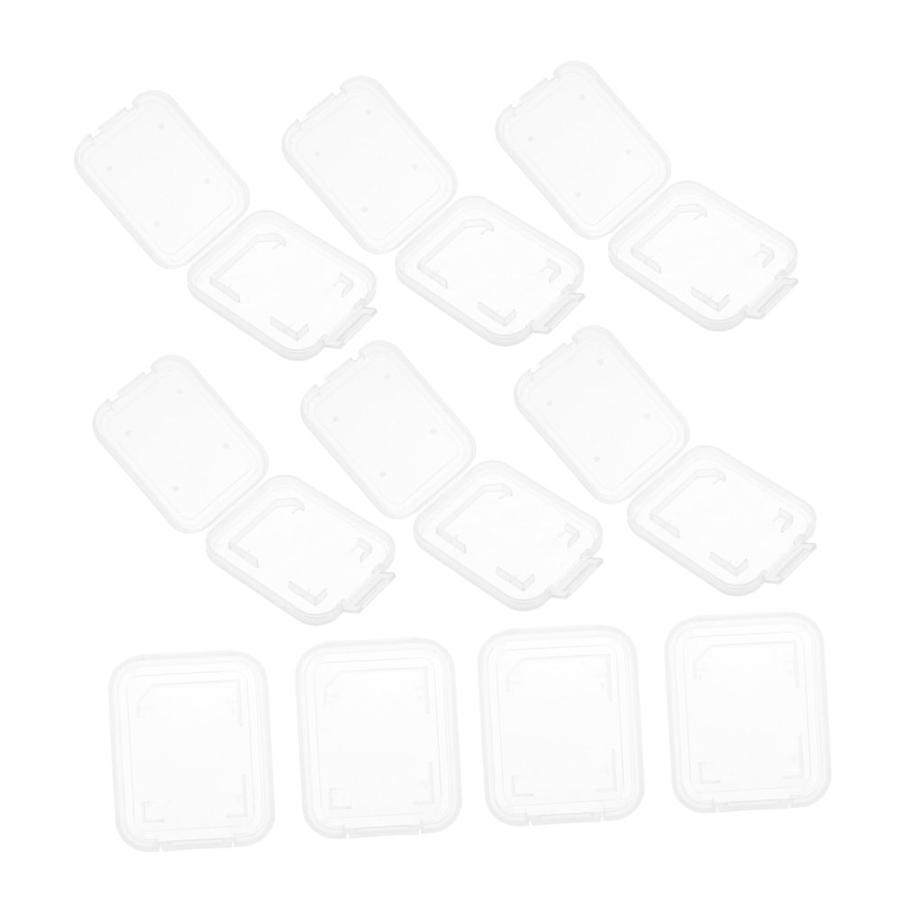 TEHAUX 20pcs Transparent Memory Card Holder Case Lightweight Storage for Memory Cards and More Protects Against Dirt and Water for Travel and Organization
