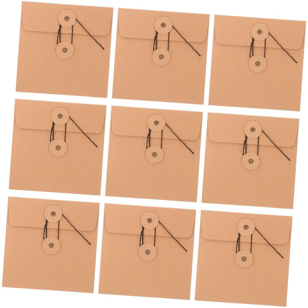 HOMSFOU 10pcs Envelope Kraft Cd Dvd Storage Holder Cd Cases Dvd Sleeves Kraft Paper Envelopes Organize Protect
