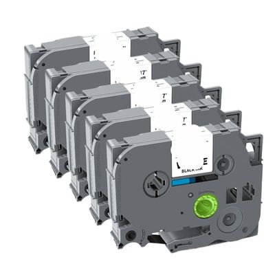 5 Pack FX231 Label Tape Compatible with Flexible Tape Tze-FX231 FX221 211 241 251 FX631 for Label Printers(Black on Yellow)
