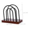 OHPHCALL Wooden Record Rack Cd Storage Vinyl Record Organizer Modern Display Stand view 2