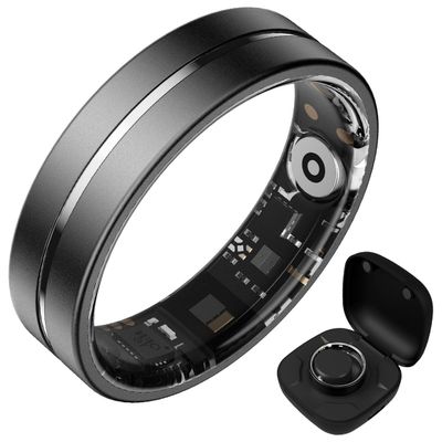 Smart Ring for Women Men, Fitness Ring with Steps, Distance & Calorie Count, Fitness Tracker with Sleep, Heart Rate, Blood Oxygen Real Time Monitor, Health Tracker IP68 Waterproof (Black, #13)