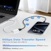 USB C to USB 3.0 Adapter USB OTG Cable Converter, USB Type C Adapter 5Gbps High-Speed, for Laptops, Tablets, Phones, Compatible with MacBook Pro/Air, iPhone 16/15, Samsung Galaxy, White view 3