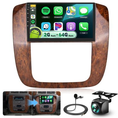 4Core+64G Car Radio for Chevy Silverado GMC Yukon Tahoe Suburban 2007-2013 Stereo Upgrade with DSP Wireless Carplay/Android Auto, Sellrich 9" IPS Touch Screen Radio Bluetooth FM/RDS SWC Backup Camera