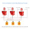 Y DIANS S Siren Alarm with Button Control Box Adjust 130dB Horn 45w Waterproof Indoor Outdoor Industrial Safety Siren with Red Beacon Light SLA-05CZ AC110V view 2