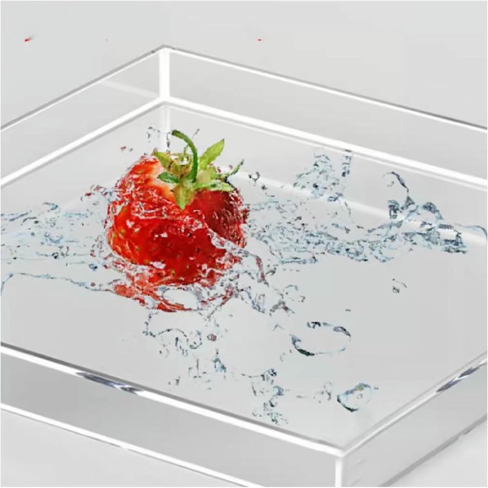 LGEOELIAS Acrylic Shallow Water Tank Transparent Water Tank, Underwater Shooting Props Food and Cosmetics Shooting Tray, 4.5MM/0.17IN Thickness Display Box