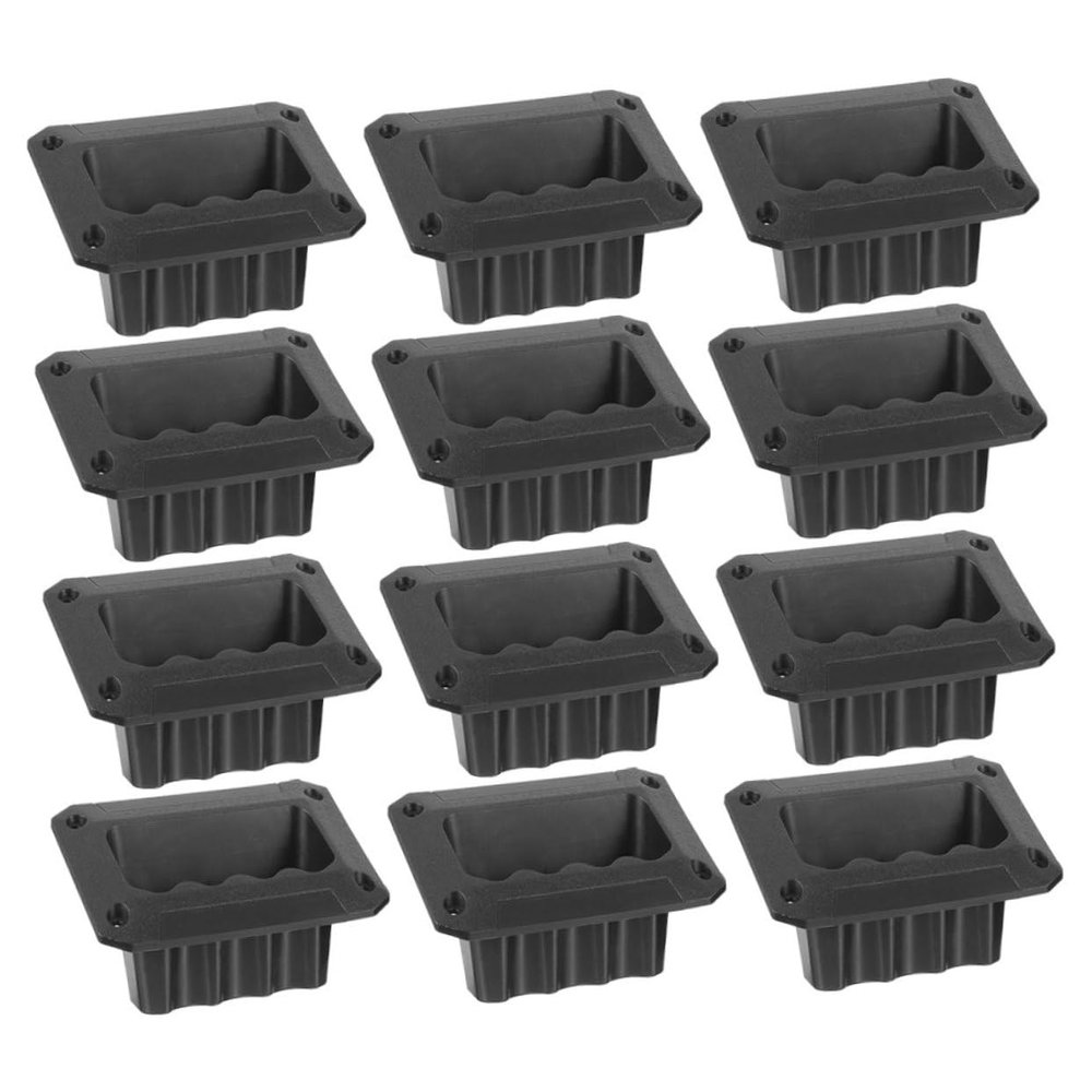 FIXOSHEE 12pcs Replacement Cabinet Handles Plastic Speaker Side Pull Handles for Audio Equipment Durable and Stylish Design for and Use