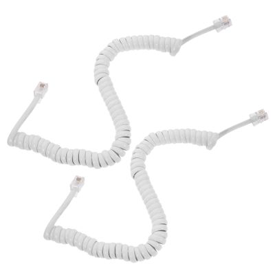 Mipcase 2pcs Coiled Telephone Cords Phone Line Cord for Landline Flexible Simple Installation Sound