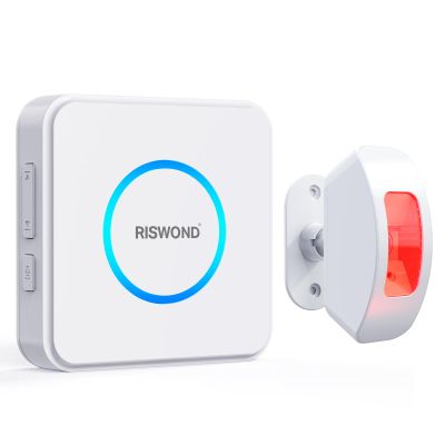 Wireless Motion Sensor Alarm Indoor: Motion Detector Alarm for Business Store Home Security with 35 Ringer/Led Light Remind- Motion Sensor Door Chime with Buzzer