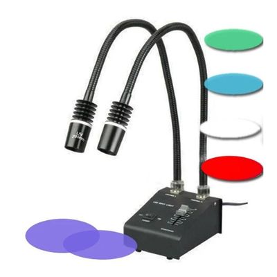 Microscope Kit 6W White 6500K /3500K Blue/Green/Red/Dual LED Gooseneck Flex Light Tube Illuminator Lamp for Industry Microscope Camera Microscope Lens Adapters(Warm Color 3500K)