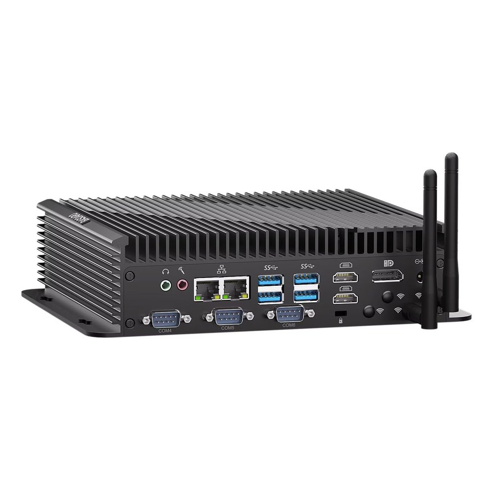 BASOARO Industrial PC Mini PC Win 11 Pro Core i5 1235U Fan Cooling, 32GB RAM 512GB SSD, Triple Display 2 HD+DP, RJ45 LAN, 6 RS232 COM, WiFi6 & BT5.2 for Industrial Automation/Digital Signage