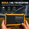 Emergency Radio with Hand Crank & Solar, NOAA Weather Band, AM/FM, 12000mAh view 2