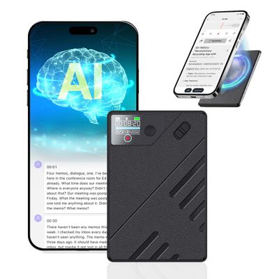 E EAZEYAI AI Voice Recorder, Transcribe & Summarize, 64GB AI Note Taking Recording Device & App Control, Noise Cancellation, 140 Languages for Calls, Meetings, Lectures, Interviews, Black