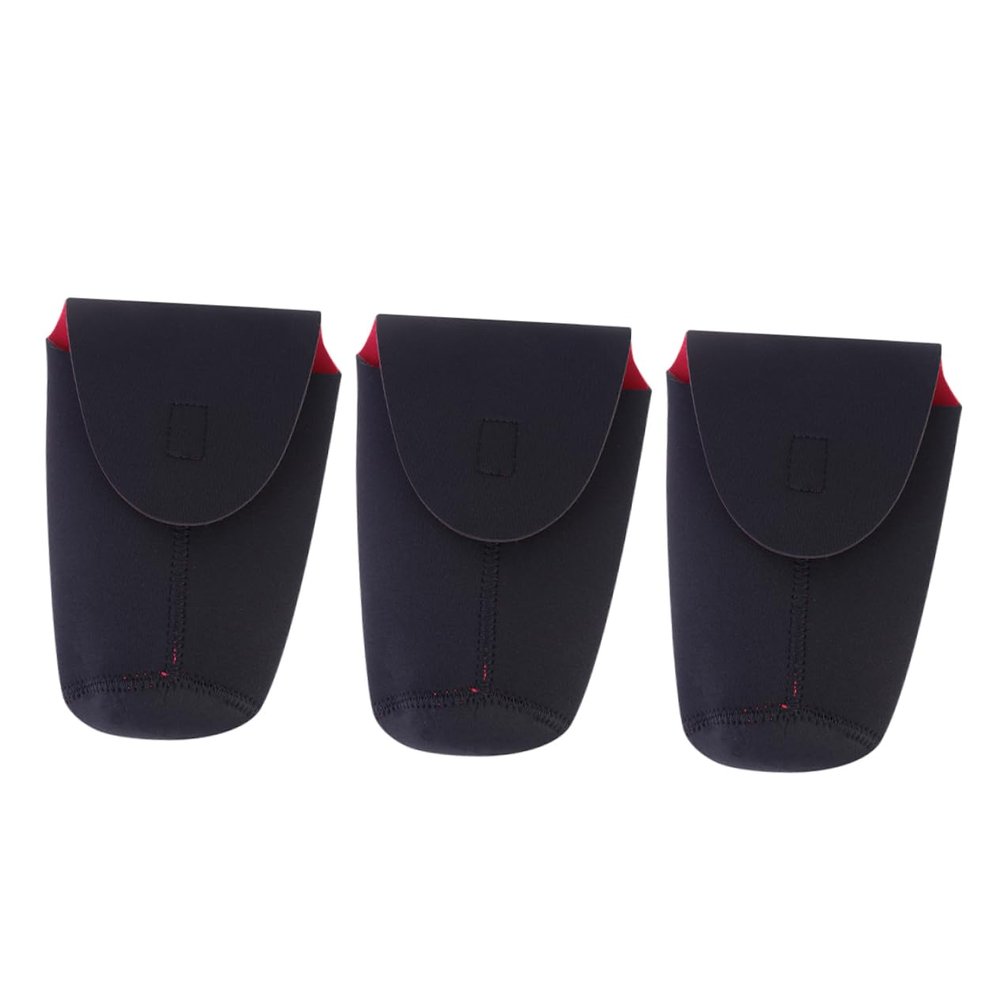 balacoo 1set Lens Bag Camera Lens Protector Lens Holder Lens Storage Pouch Camera Lens Case Lens Cover Bag Camera Lens Pouch Lens Storage Bag Black Neoprene 3pcs