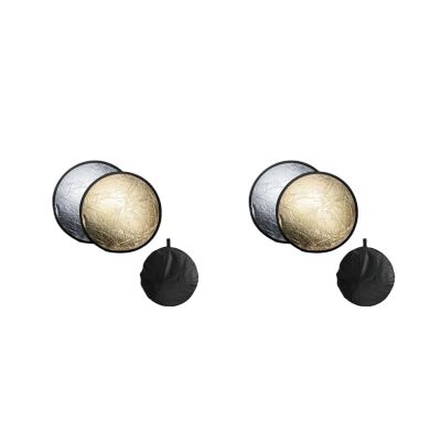 TYLPFH Reflector Collapsible Silvery Golden Studio Camera Flash Photo Disc Diffuer Reflector Photography(2Pcs 30CM 2in1)