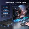 10Gb Web Managed Ethernet Network Switch with 2 x 10Gb RJ-45 Ports, 4 x 2.5Gb Base-T Ports | Multi Gigabit Switch 100-1000Mbps | 60G Bandwidth | Fanless Metal Internet Switch for Wireless AP, NAS, PC view 2
