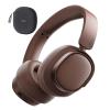 Edifier ES850NB Active Noise Cancelling Headphones, Over Ear Bluetooth Headset, 92H Playtime Wired & Wireless Hi-Res Audio Certified, Fast Charging Clear Calls for Home Office Travel - Brown view 1