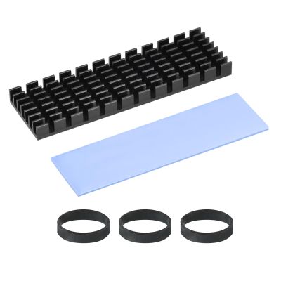 PATIKIL M.2 2280 Nvme SSD Heatsink 70x22x6mm, Radiator Cooler Aluminum Heat Sink Cooling Fin with Thermal Pad/Tape/Rubber Ring for Laptop Electronics CPU Led, Black