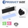 PATIKIL M.2 2280 Nvme SSD Heatsink 70x22x6mm, Radiator Cooler Aluminum Heat Sink Cooling Fin with Thermal Pad/Tape/Rubber Ring for Laptop Electronics CPU Led, Black view 2