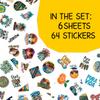 64pcs Costa Rica Stickers - Pura Vida Sticker Waterproof Decals for Water Bottles Laptop Luggage Computer Scrapbooking Teens Adults Girls Kids Funny Party Birthday Decorations view 2
