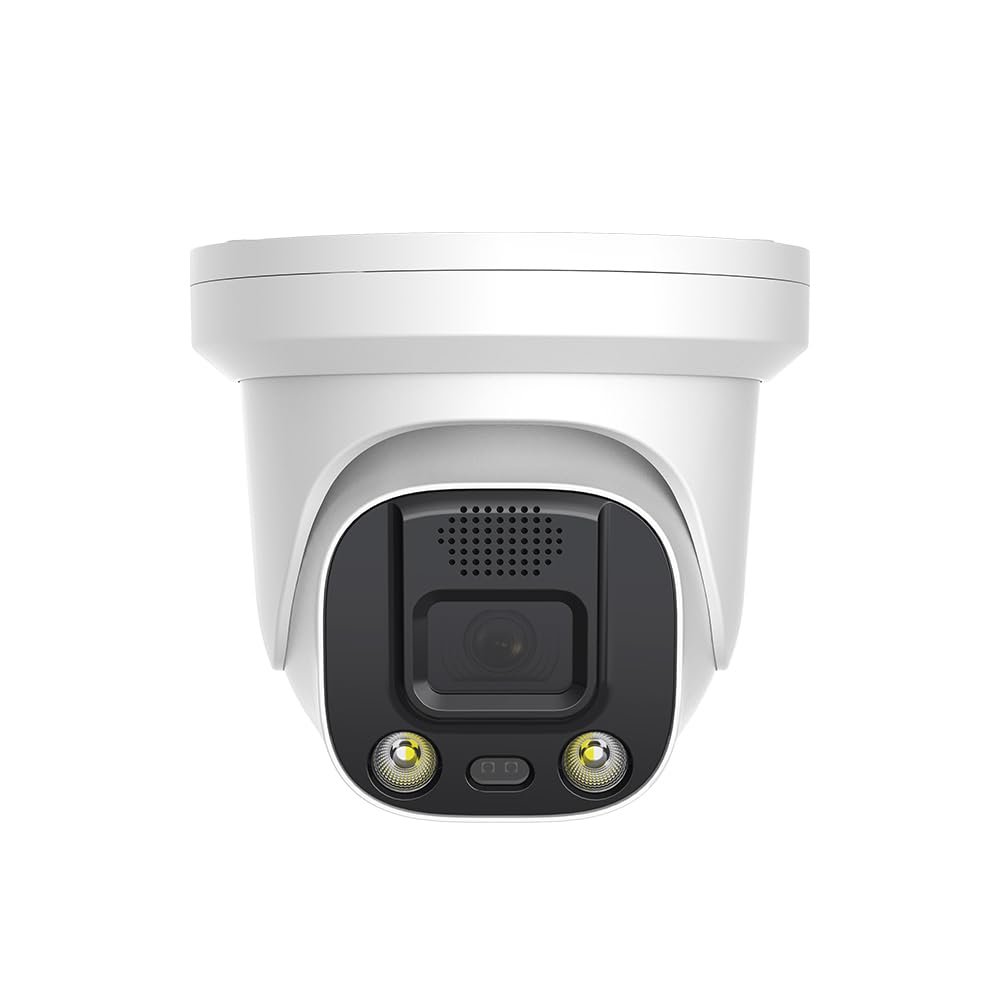 8MP PoE IP Camera, Turret Security IP Camera Outdoor Indoor, Smart Analytics, Smart Color NightVision, 2.8mm Wide Angle Lens, Built-in Mic, IP66 Waterproof, NDAA Complaint (Wihte)