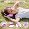 awatrue Kids Headphones, 74/85/94dB Volume Limiter, Foldable Wired Over Ear Headphones for Travel, 3.5mm Jack, Toddler Headphones for School, Chromebook, iPad, Tablet, Pink view 3